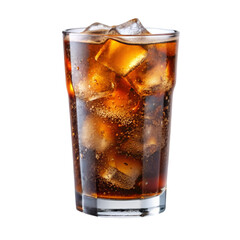 A glass of soda with ice
