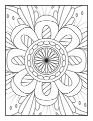 Mandala Coloring Book For Adult. Mandala Coloring Book. coloring page for children and adults.. Ornamental mandala adult coloring book page.