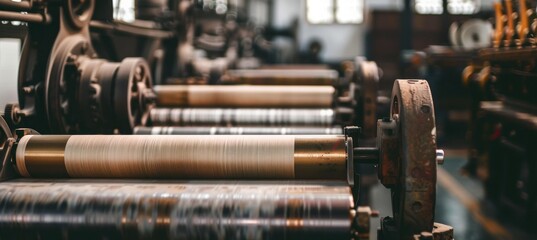 close up of a traditional papermaking machine