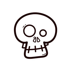 cute halloween skull - vector illustration