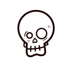 cute halloween skull - vector illustration
