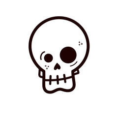 cute halloween skull - vector illustration