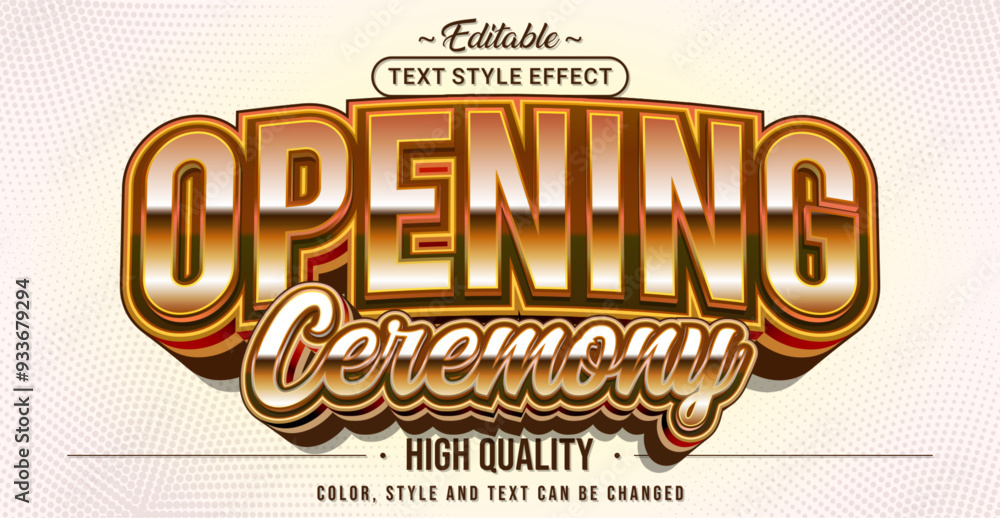 Poster Editable text style effect - Opening Ceremony text style theme.