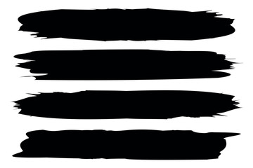 Black set paint, ink brush, brush strokes, brushes, lines, frames, box, grungy. Grungy brushes collection.  dirt banner, watercolor design. Creative art concept, vector illustration 