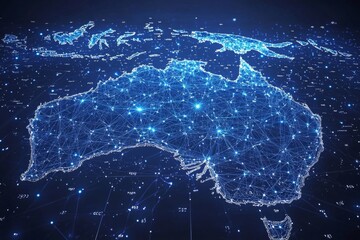 Digital map of australia network connectivity created with generative ai