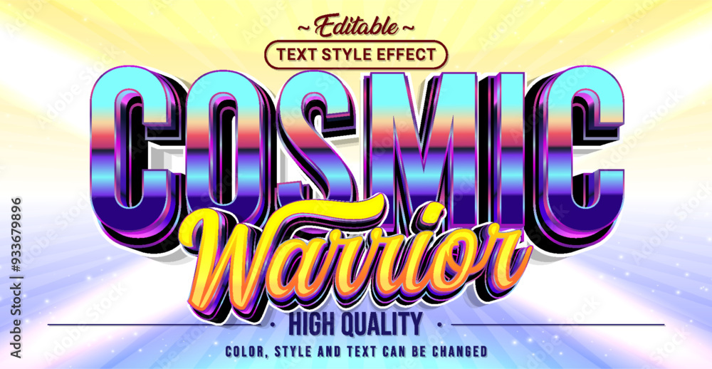 Poster Editable text style effect - Cosmic Warrior text style theme.