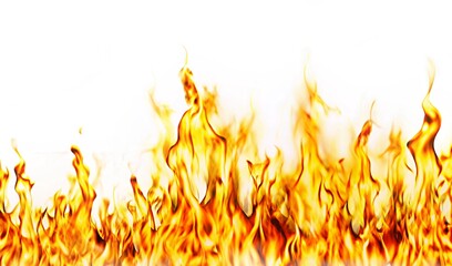 Fire flame isolated over white background