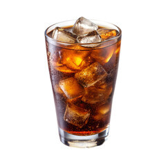 A glass of soda with ice