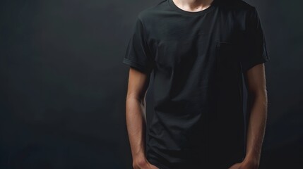 Black t-shirts with copy space. 