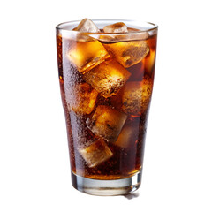 A glass of soda with ice