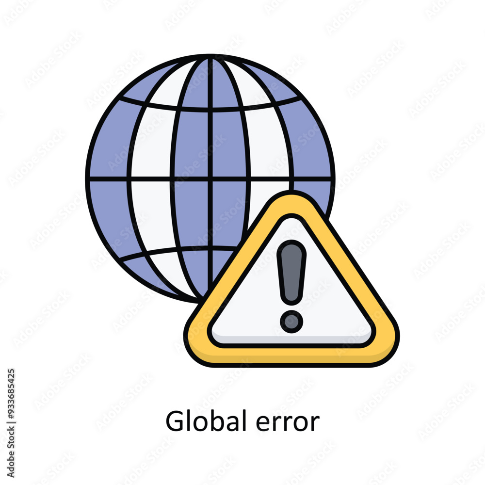 Poster global error vector filled outline icon design illustration. smart home and technology symbol on whi