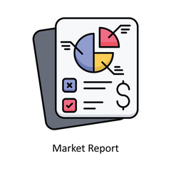 Market Report vector filled outline Icon Design illustration. Smart Home and Technology Symbol on White background EPS 10 File
