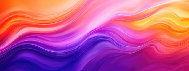 Obraz premium Vivid Neon Violet Flowing Liquid Background Bright Orange and Purple Pink Spotlight Gradient Soft Yellow White and Red Pastel Gradient Backdrop Colorful Watercolor Trendy Dark Smooth Texture