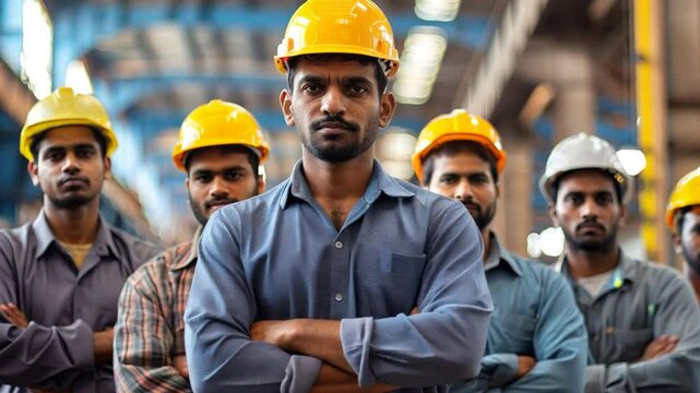 Indian male engineer with passion in big factory