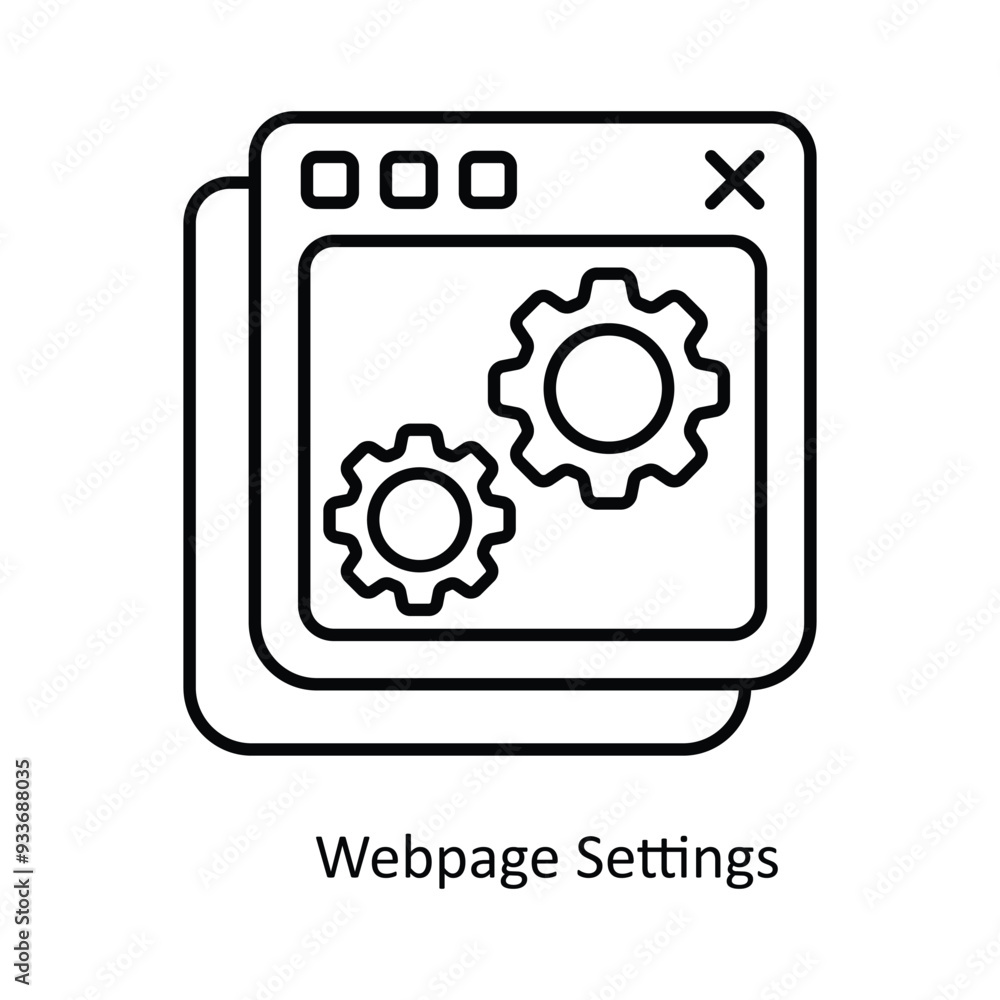 Poster webpage settings vector outline icon design illustration. smart home and technology symbol on white 