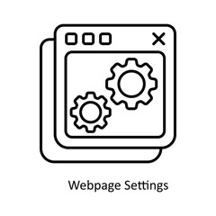 Webpage Settings vector outline Icon Design illustration. Smart Home and Technology Symbol on White background EPS 10 File