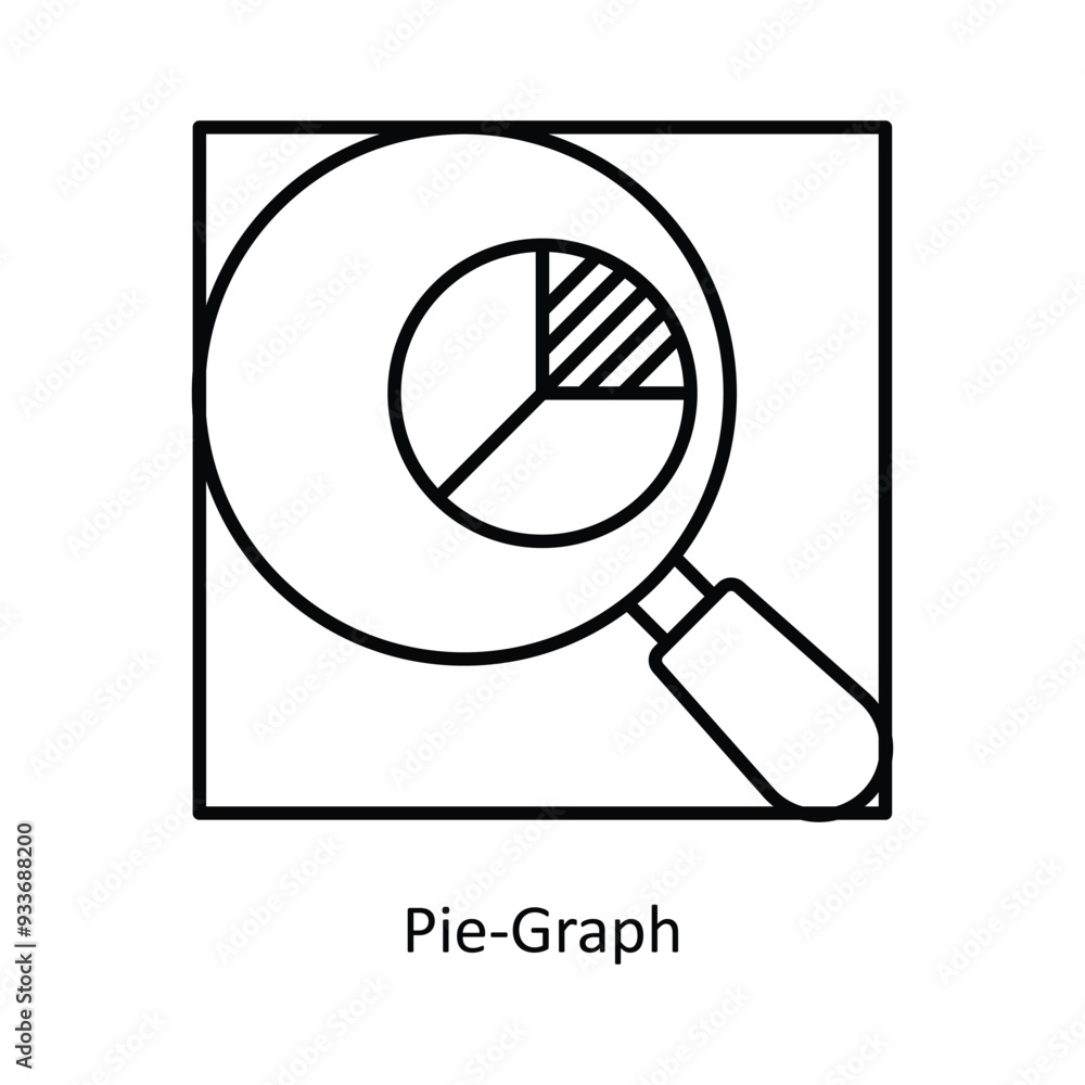 Poster pie-graph vector outline icon design illustration. smart home and technology symbol on white backgro