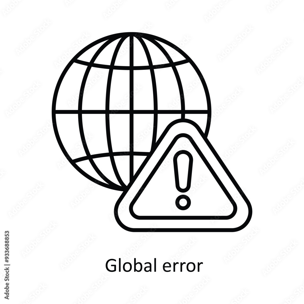 Poster global error vector outline icon design illustration. smart home and technology symbol on white back