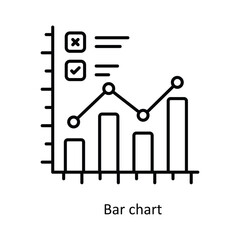 Bar chart vector outline Icon Design illustration. Smart Home and Technology Symbol on White background EPS 10 File