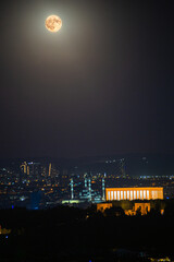 Anitkabir and Ankara view during super moon 