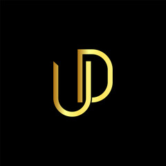 initial letter UD with square frame line art. business consulting concept. studio,room,group icon. Suitable for business consulting group company. square lines have connected meanings. - vector