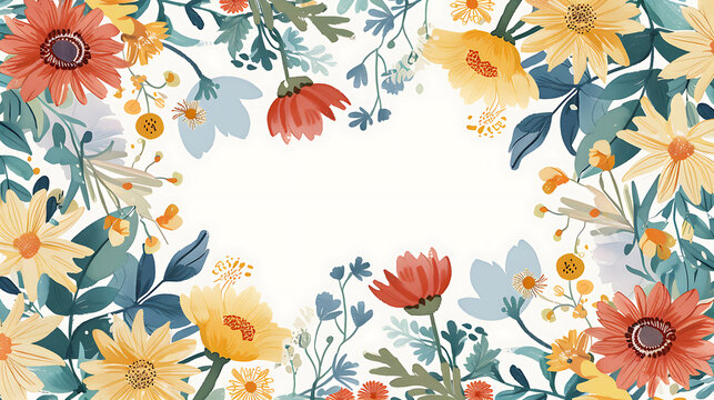 Get well soon card with a soothing floral design a copy space at the center for a personalized message