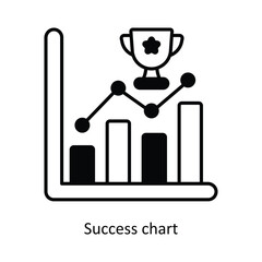 Success chart vector solid Icon Design illustration. Smart Home and Technology Symbol on White background EPS 10 File