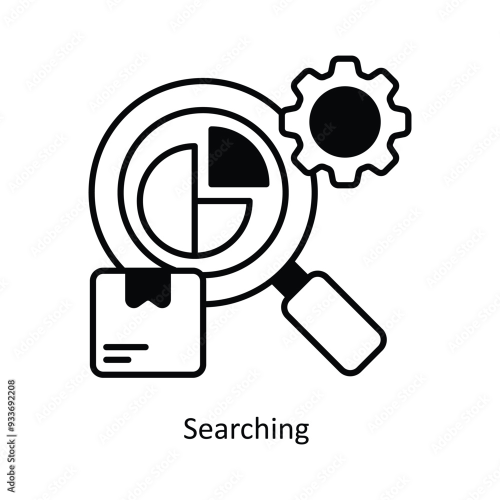Poster searching vector solid icon design illustration. smart home and technology symbol on white backgroun
