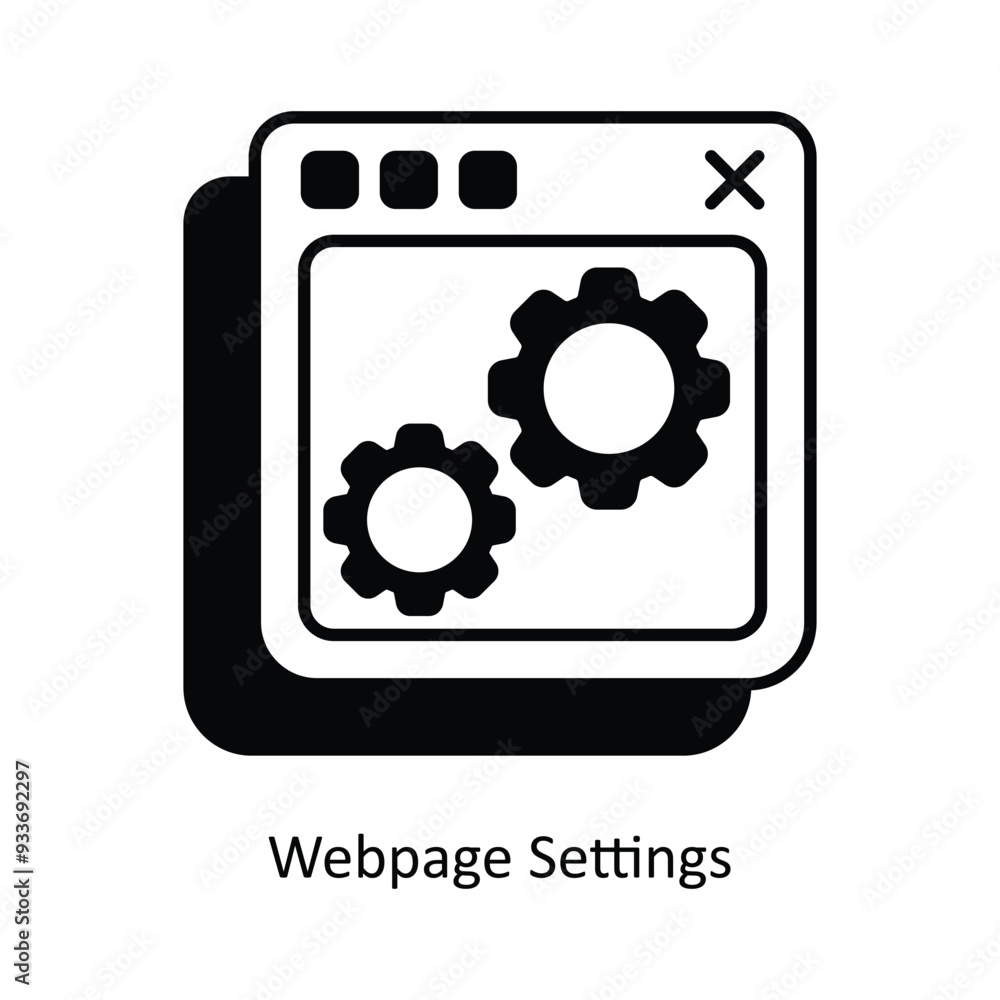 Poster webpage settings vector solid icon design illustration. smart home and technology symbol on white ba