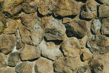 Laying the walls of the old castle. texture background.