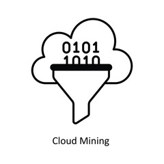 Cloud Mining  vector solid Icon Design illustration. Smart Home and Technology Symbol on White background EPS 10 File