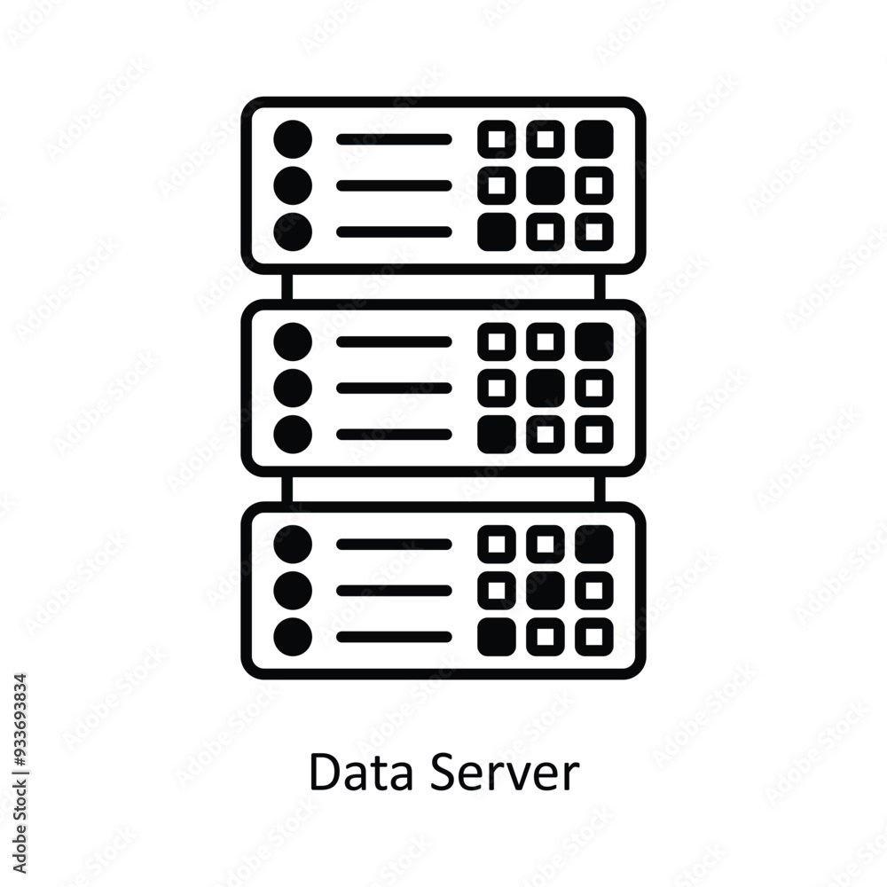 Poster data server vector solid icon design illustration. smart home and technology symbol on white backgro
