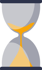 An hourglass with sand flowing, symbolizing time passing.