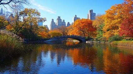 Obraz premium Stunning Autumn Foliage in Central Park, New York City