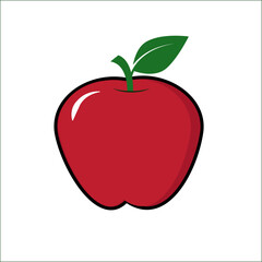 Apple fruit vector. Apples split in half. Healthy fruit Apple fruit on withe background.