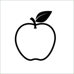 Apple fruit vector. Apples split in half. Healthy fruit Apple fruit on withe background.