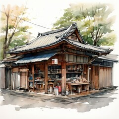 Naklejka premium the AI Image Generator, , Ancient japanese architecture