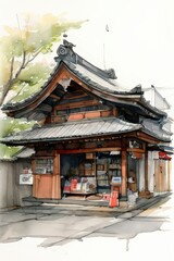 Naklejka premium the AI Image Generator, , Ancient japanese architecture