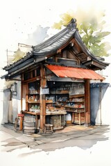 Fototapeta premium the AI Image Generator, , Ancient japanese architecture