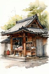 Fototapeta premium the AI Image Generator, , Ancient japanese architecture