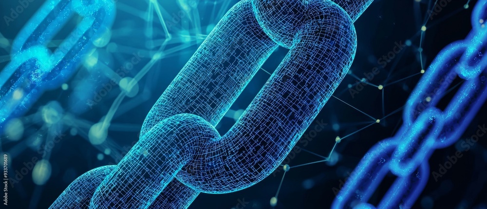 Aufkleber abstract digital chain link network connection