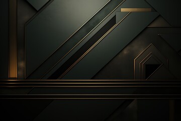 Fototapeta premium Abstract geometric background with black and gold accents.