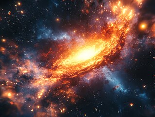 A stunning galaxy bursting with vibrant colors, showcasing cosmic beauty and the mysteries of the universe.