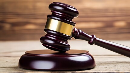 A wooden gavel rests on its block, ready for the next ruling.