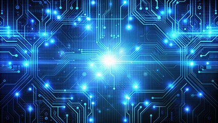 Fototapeta premium Abstract technology background with digital circuit patterns and glowing lights, technology, background, abstract