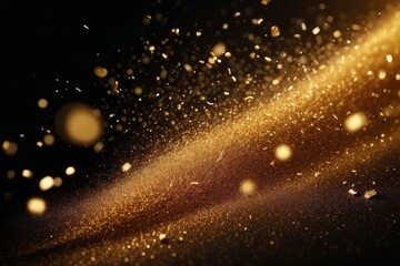 Obraz premium Abstract Background with Golden Glitter and Bokeh Lights