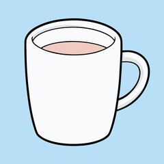 White blank tea or coffee cup template stock illustration