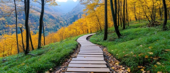 Serene Autumn Forest Path