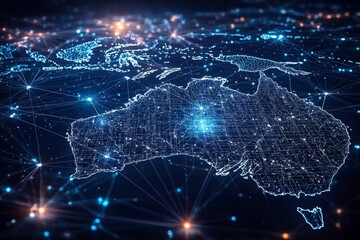Digital map of australia network connectivity created with generative ai