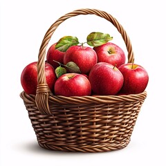 Vibrant Photorealistic Display of Autumn Basket Overflowing with Freshly Picked Apples